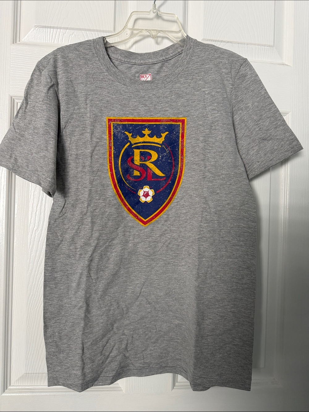 MLS Gray Tee with Red Shield Logo